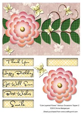 Cute Layered Flower Various Occasions Topper 2