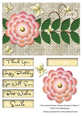 Cute Layered Flower Various Occasions Topper 3