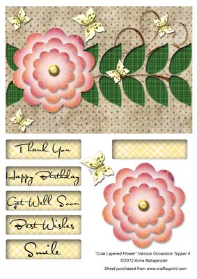 Cute Layered Flower Various Occasions Topper 4
