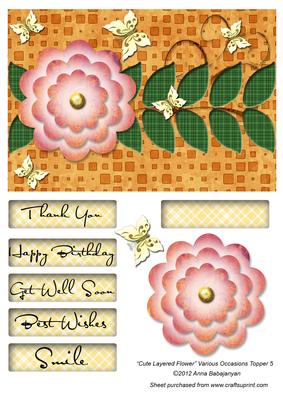 Cute Layered Flower Various Occasions Topper 5