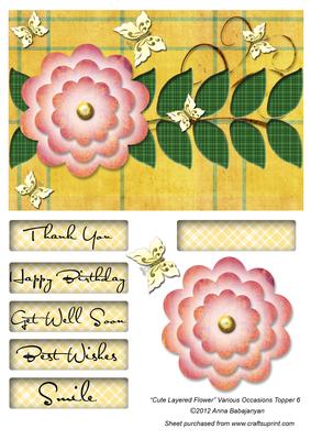 Cute Layered Flower Various Occasions Topper 6
