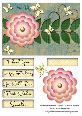Cute Layered Flower Various Occasions Topper 8