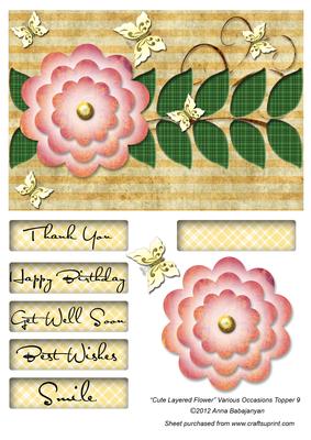 Cute Layered Flower Various Occasions Topper 9