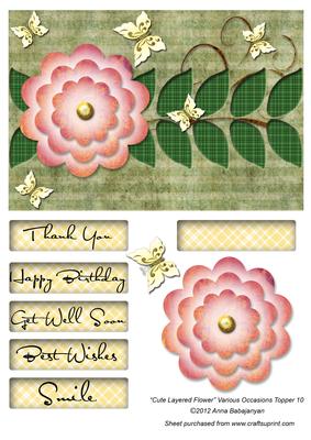Cute Layered Flower Various Occasions Topper 10