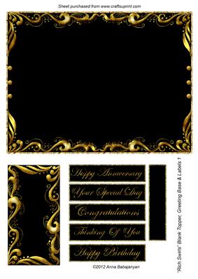 Rich Swirls Blank Topper, Greeting Base & Labels 1