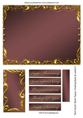 Rich Swirls Blank Topper, Greeting Base & Labels 3