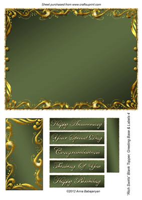 Rich Swirls Blank Topper, Greeting Base & Labels 4