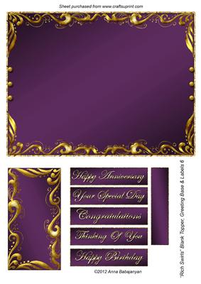 Rich Swirls Blank Topper, Greeting Base & Labels 6
