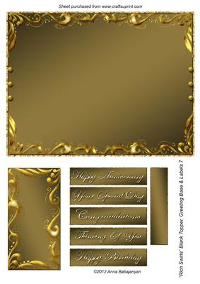 Rich Swirls Blank Topper, Greeting Base & Labels 7
