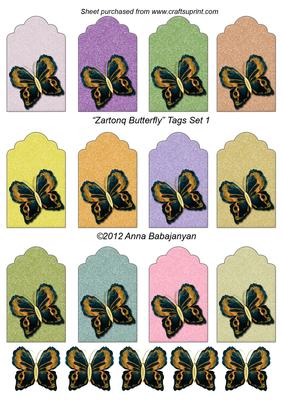 Zartonq Butterfly Tags Set 1