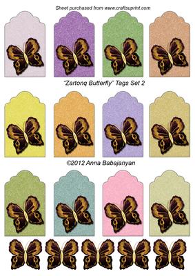 Zartonq Butterfly Tags Set 2