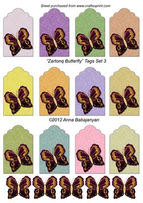 Zartonq Butterfly Tags Set 3
