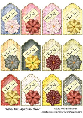 Thank You Tags with Flower