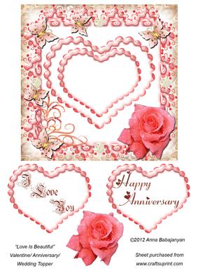 Love is Beautiful Valentine/ Anniversary/ Wedding Topper