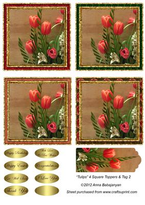 Tulips 4 Square Toppers & Tag 2