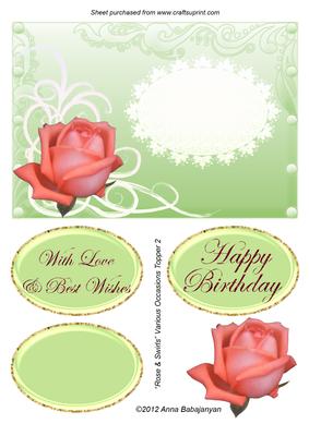 Rose & Swirls Various Occasions Topper 2