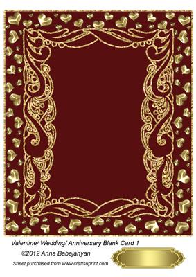 Valentine/ Wedding/ Anniversary Blank Card 1