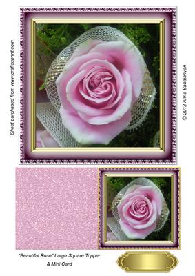 Beautiful Rose Large Square Topper & Mini Card