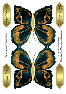 Zartonq Butterfly Shaped Card 1