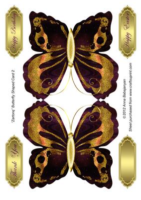 Zartonq Butterfly Shaped Card 2