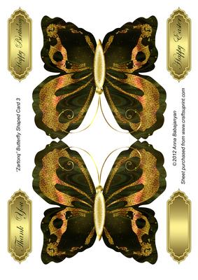 Zartonq Butterfly Shaped Card 3