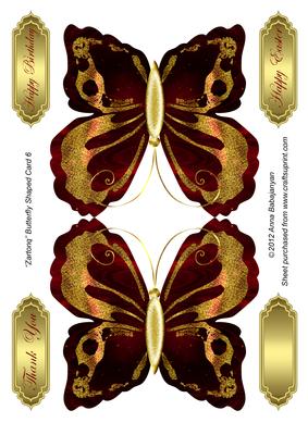 Zartonq Butterfly Shaped Card 6
