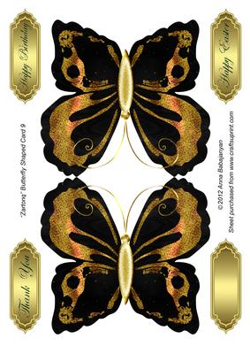 Zartonq Butterfly Shaped Card 9
