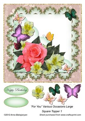 For You Various Occasions Large Square Topper 1