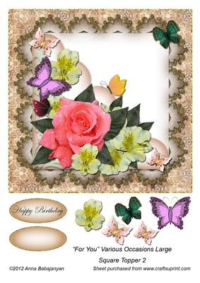 For You Various Occasions Large Square Topper 2