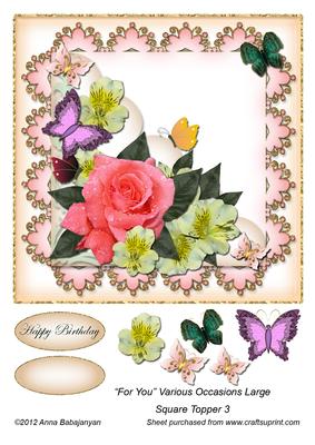 For You Various Occasions Large Square Topper 3