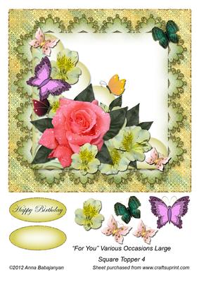 For You Various Occasions Large Square Topper 4