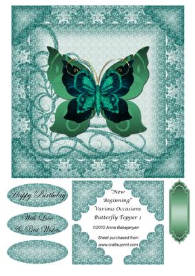New Beginning Various Occasions Butterfly Topper 1