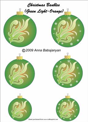 Christmas Baubles ( Green Light-orange)