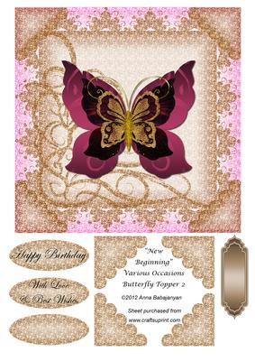 New Beginning Various Occasions Butterfly Topper 2