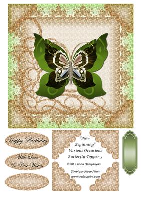 New Beginning Various Occasions Butterfly Topper 3