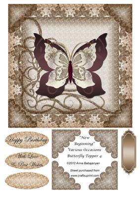 New Beginning Various Occasions Butterfly Topper 4
