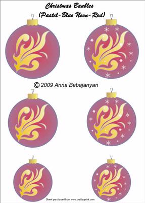 Christmas Baubles ( Pastel-blue Neon-red)