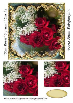 Red Roses Pyramid Card 3