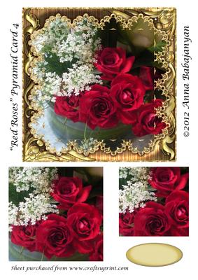 Red Roses Pyramid Card 4