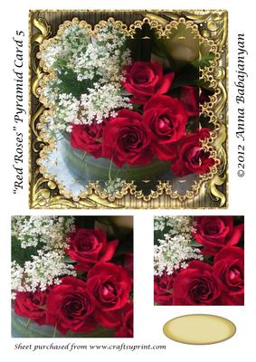 Red Roses Pyramid Card 5