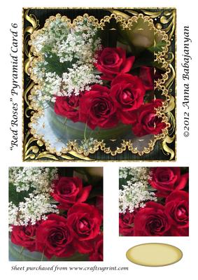 Red Roses Pyramid Card 6