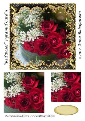 Red Roses Pyramid Card 9