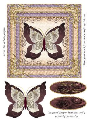 Layered Topper with Butterfly & Swirly Corners 9