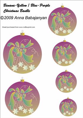 Banana-yellow Blue-purple Christmas Bauble