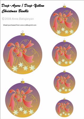 Deep-azure Deep-yellow Christmas Baubles