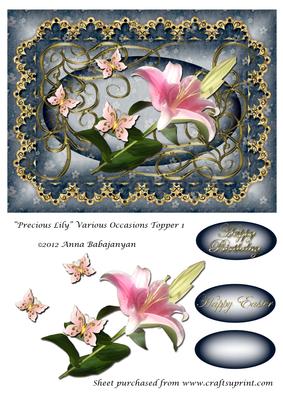 Precious Lily Various Occasions Topper 1
