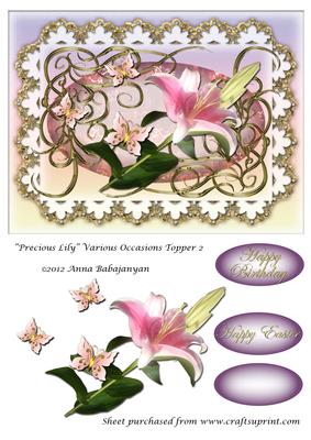 Precious Lily Various Occasions Topper 2