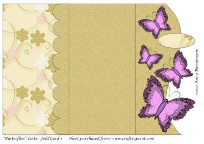 Butterflies Letter Fold Card 1
