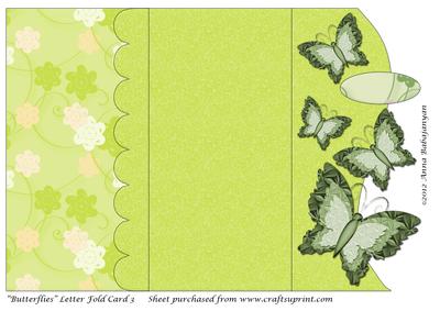 Butterflies Letter Fold Card 3