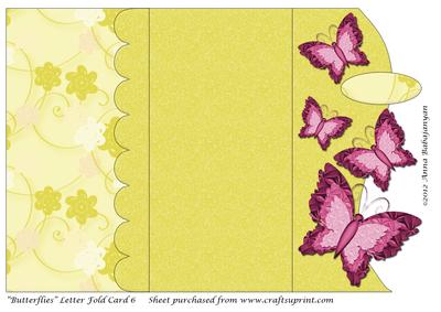 Butterflies Letter Fold Card 6